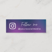 Lila Blue Gradient folgen QR-Code der Social Media Mini Visitenkarte (Vorderseite)