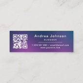 Lila Blue Gradient folgen QR-Code der Social Media Mini Visitenkarte (Rückseite)