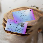 Lila Blue Gradient Trendy Editable Business Card Visitenkarte