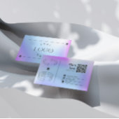 Lila Blue Gradient Trendy Editable Business Card Visitenkarte