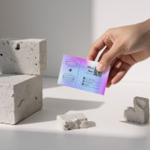 Lila Blue Gradient Trendy Editable Business Card Visitenkarte