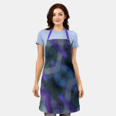 Lila Blue Gray Abstrakt Boho Chic Schürze (Getragen)