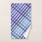 Lila Blue Green Abstrakt Watercolor Retro-Karo Badhandtuch Set (Handtuch)