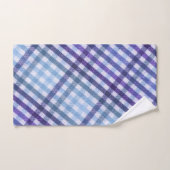 Lila Blue Green Abstrakt Watercolor Retro-Karo Badhandtuch Set (Handtuch)