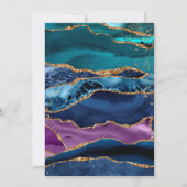 Lila Blue Green Agate Gold Glitzer Hochzeit Einladung (Rückseite)