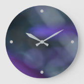Lila Blue Green Gray Abstrakt Minimalistisch Große Wanduhr (Vorderseite)