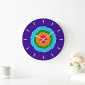 Lila Blue Green Orange Red Große Wanduhr (Zuhause)