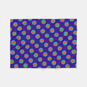 Lila Blue Green Orange Red Rings Fleecedecke