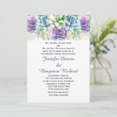 Lila Blue Green Watercolor Succulents Einladung (Stehend Vorderseite)