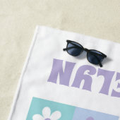 Lila Blue Groovy Daisy Strandtuch (Beispiel)