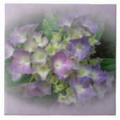 Lila Blue Hydrangea-Blume Fliese (Vorderseite)