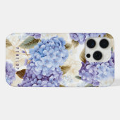 Lila Blue Hydrangea personalisiert iPhone Gehäuse Hülle (Rückseite (Horizontal))