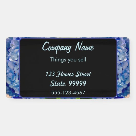 Lila Blue Hydrangeas Bouquets Banner (Horizontal)