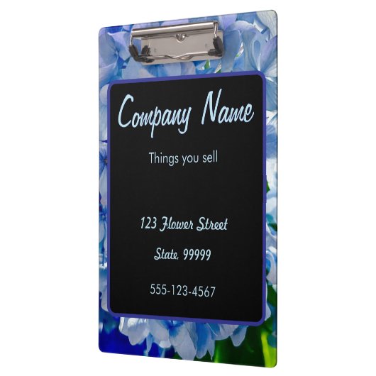 Lila Blue Hydrangeas Bouquets Klemmbrett (Links)