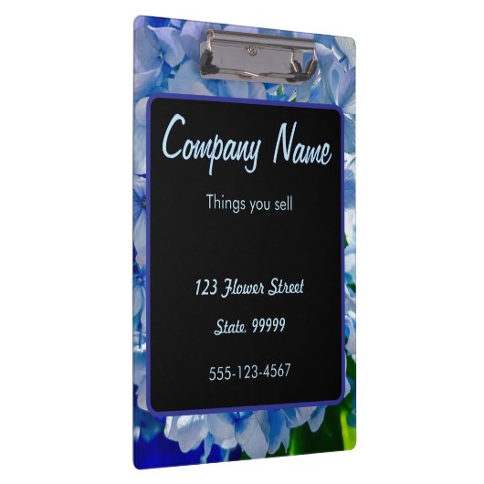 Lila Blue Hydrangeas Bouquets Klemmbrett (Rechts)