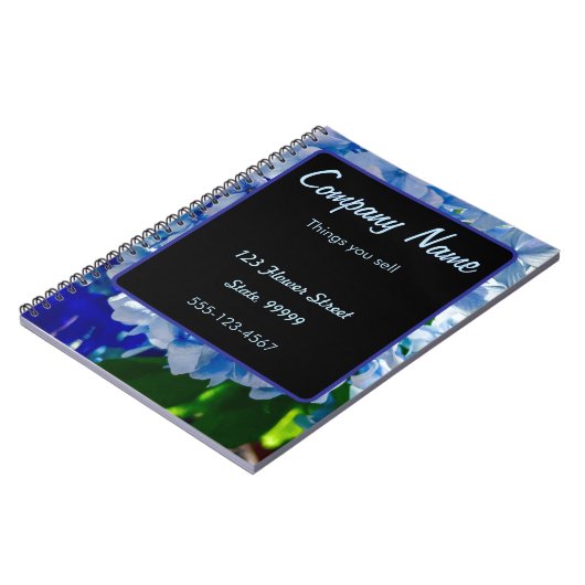 Lila Blue Hydrangeas Bouquets Notizblock (Linke Seite)