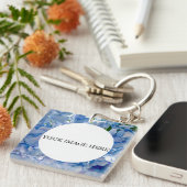 Lila Blue Hydrangeas Bouquets Schlüsselanhänger (Vorderseite rechts)