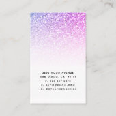 Lila Blue Imitats Glitzer Oring Display Card Visitenkarte (Rückseite)