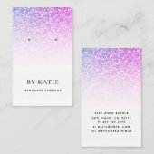 Lila Blue Imitats Glitzer Oring Display Card Visitenkarte (Vorne/Hinten)