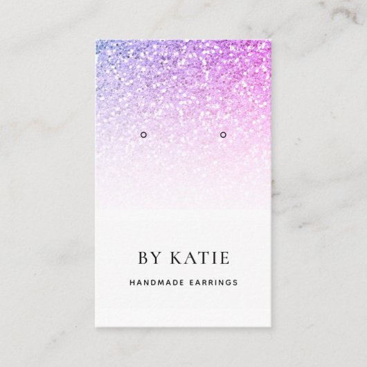 Lila Blue Imitats Glitzer Oring Display Card Visitenkarte (Vorderseite)