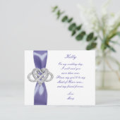 Lila Blue Infinity Heart Trauzeugin Card (Stehend Vorderseite)