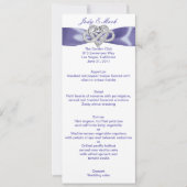 Lila Blue Infinity Heart Wedding Menu Card (Vorderseite)