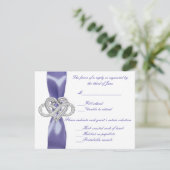 Lila Blue Infinity Heart Wedding Response Card (Stehend Vorderseite)