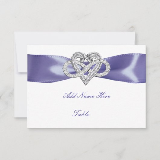 Lila Blue Infinity Heft Table Platzkarte RSVP Karte (Vorderseite)
