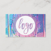Lila Blue Iridescent Foil Glitzer Confetti Logo Visitenkarte (Vorderseite)