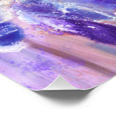 Lila Blue Iris Blume - Originale Malerei Poster (Ecke)