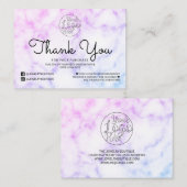 Lila Blue Krawatte-Dye Marble Kunde Vielen Dank Visitenkarte (Vorne/Hinten)