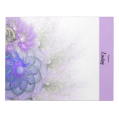 Lila Blue Lacy Abstrakt Blume Custom Notizblock (Vorderseite)