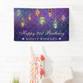 Lila & Blue Lantern Birthday Banner (Insitu)
