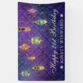 Lila & Blue Lantern Birthday Banner (Vertikal)