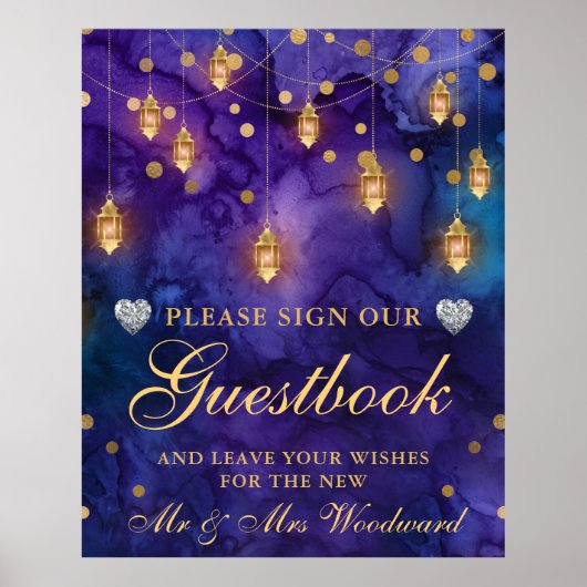 Lila & Blue Lantern Glow Wedbook Poster (Vorne)