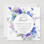 Lila Blue Lilac Spring Floral Brautparty Einladung (Vorderseite)