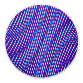 Lila & Blue Lines - Psychedelic, Trippy Stripes Keramikknauf