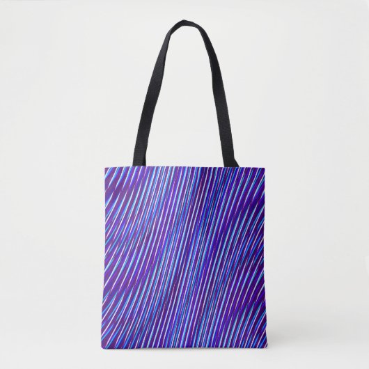 Lila & Blue Lines - Psychedelic, Trippy Stripes Tasche (Vorderseite)