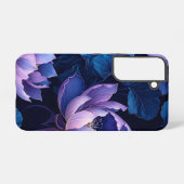 Lila Blue Lotus Dark Floral Phone Case Samsung Galaxy Hülle (Rückseite (Horizontal))