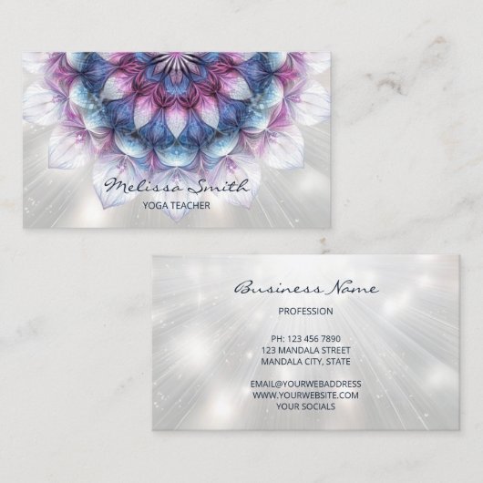 Lila Blue Mandala Visitenkarte (Vorne/Hinten)