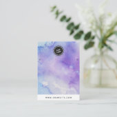 Lila Blue-Marble-Logo Ohrringe Juwelendisplay Visitenkarte (Stehend Vorderseite)