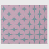 Lila Blue Mid Century Moderne Elegante Geometrie Geschenkpapier (Flach)