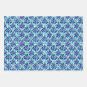 Lila Blue Mint Peacock Feathers Geschenkpapier Set (Vorderseite 3)