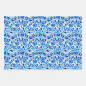 Lila Blue Mint Peacock Feathers Geschenkpapier Set (Vorderseite 2)