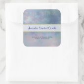 Lila Blue Misty Watercolor Candle Label Quadratischer Aufkleber (Tasche)