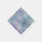 Lila Blue Misty Watercolor Happy Birthday Serviette (Ecke)