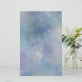 Lila Blue Misty Watercolor Hintergrund Briefpapier (Stehend Vorderseite)