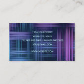 Lila Blue Modern Karierte Visitenkarte (Rückseite)