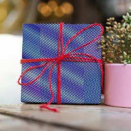 Lila & Blue Moiré Streifen Moderne, Abstrakte Cool Geschenkpapier