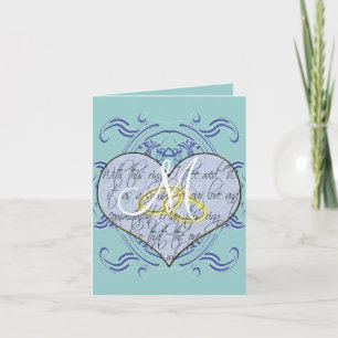 Lila Blue Monogram Wedding Vow Herzlichen Dank Dankeskarte